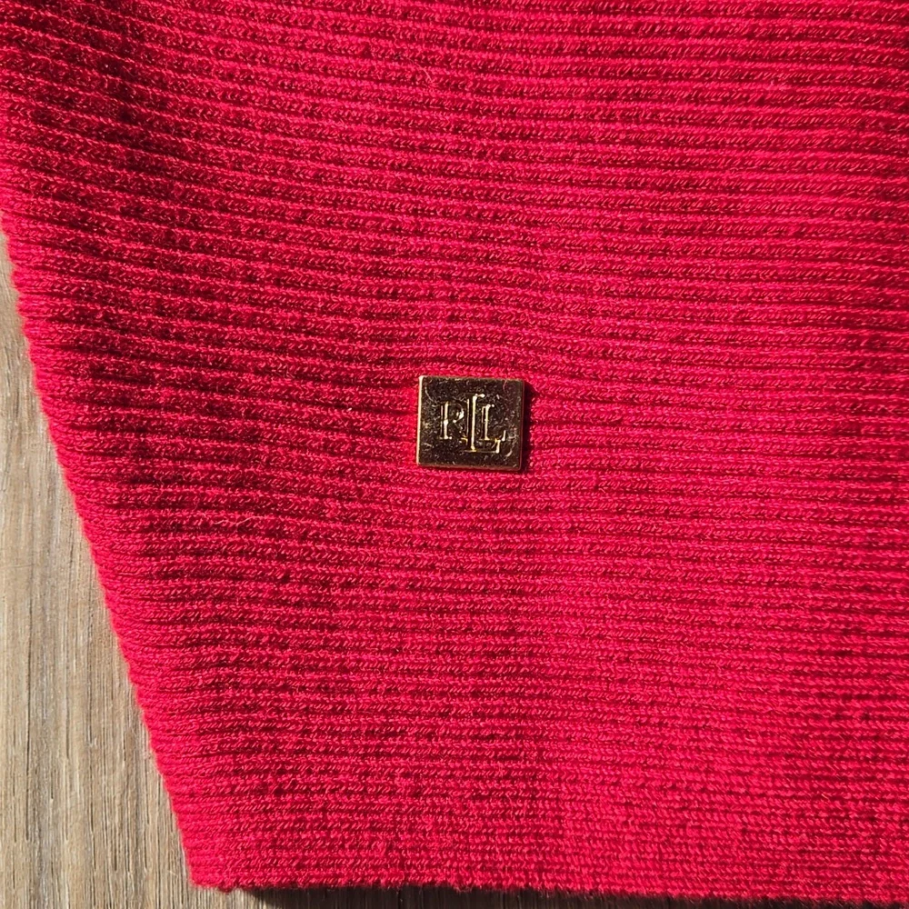 Lauren Ralph Lauren Red Boatneck Knit Sweater